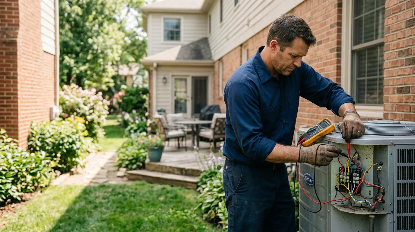 HVAC technician working near Ellinwood, KS